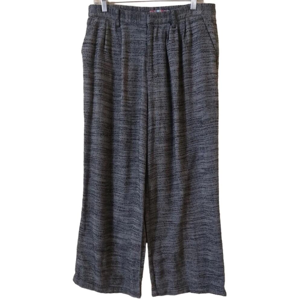 Urban Outfitters Black and Gray Herringbone 100% Cotton Trousers Size Medium